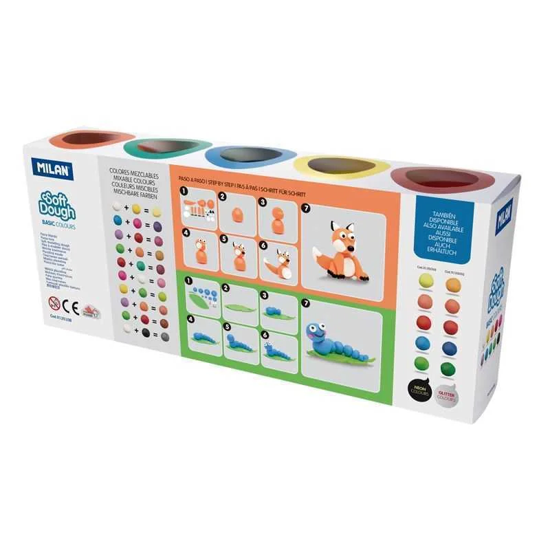 Caja 10 Frascos 85gr Básico Soft Dough Nuevo Mila.