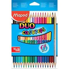 Estuche 18  Lápices de Colores Colorpeps Duo. Bi.