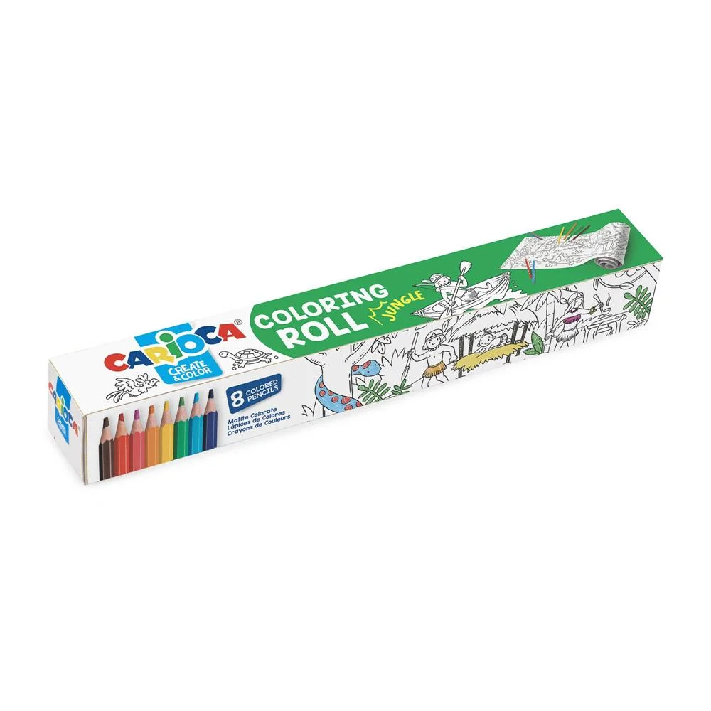 Carioca Coloring Roll + 8 Pencils Jungle, Menino/.
