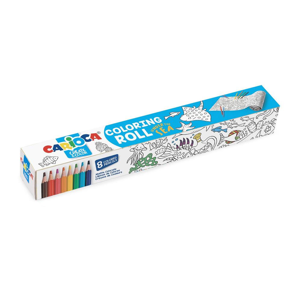 Set Coloring Roll Sea 200 X 30 Cm + 8 Lápices Carioca 43023