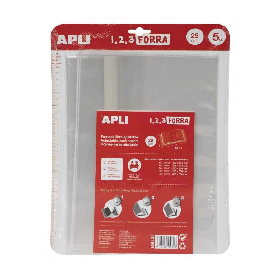 Forro de Libros Con Solapa Ajustable Pp 290 Mm 5 .
