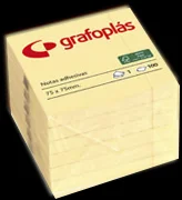 Blocos 100 Notas Adesivas 75x75mm Amarelos