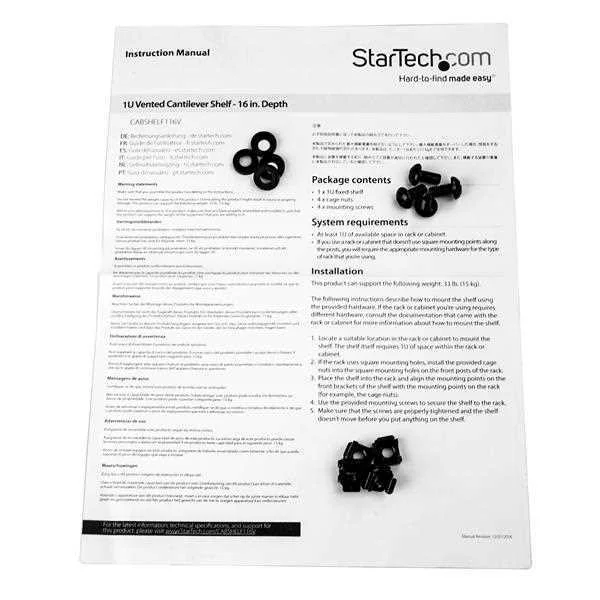 Bandeja Fixa para Armário Rack Startech