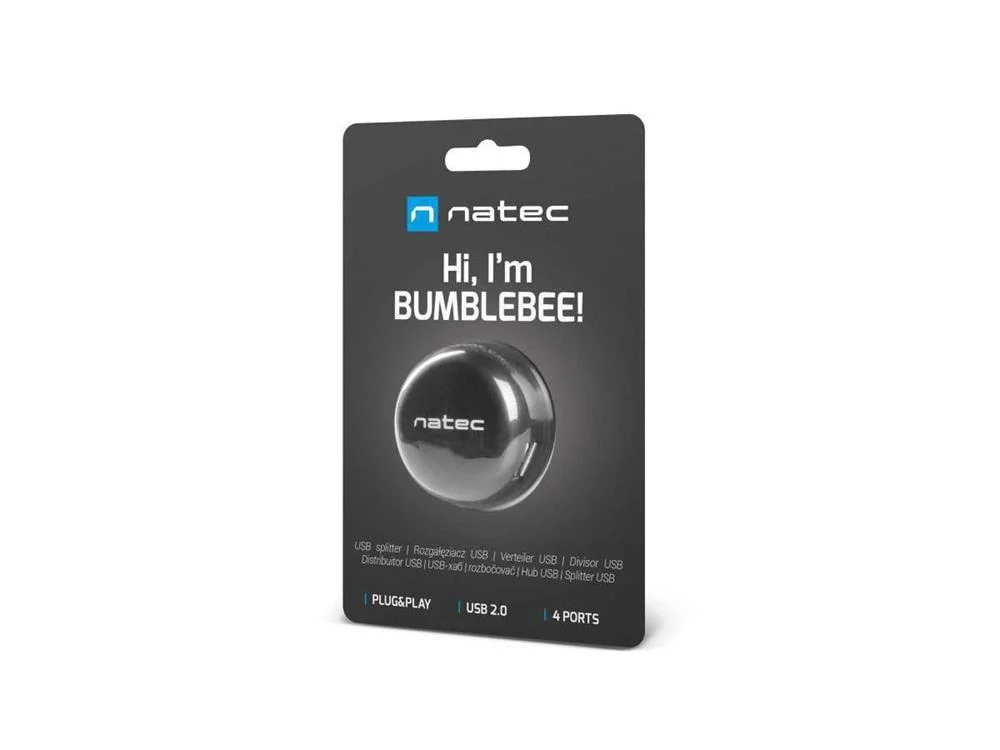 Hub Natec Bumblebee 4 Puertos Usb 2.0 Negro