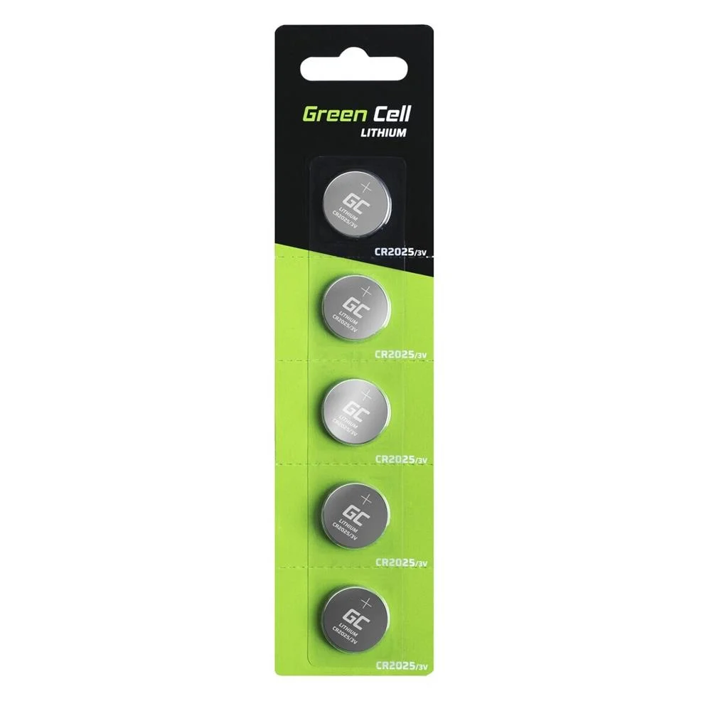 5x Lithium Green Cell Cr2025 3v 160mah Batteries