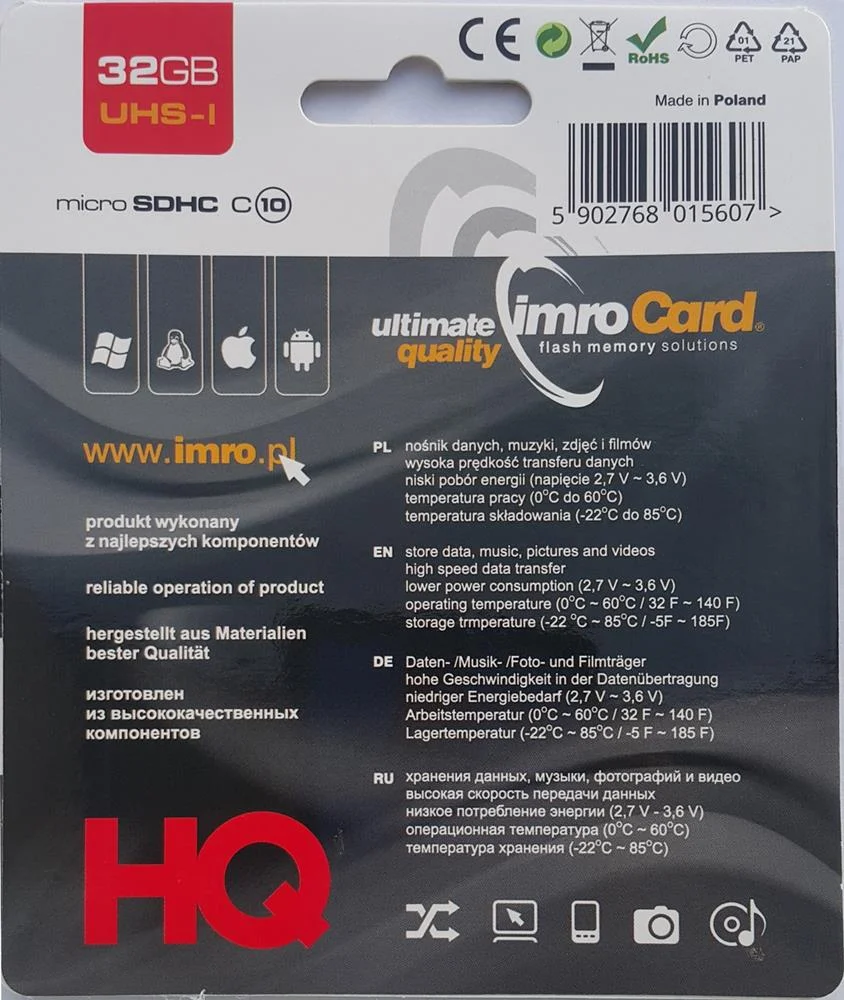 Imro 10/32g Uhs-I Memory Card 32 Gb Microsdhc Cla.