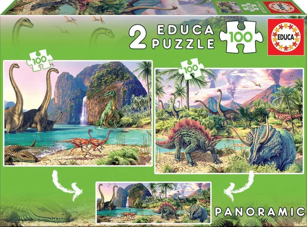 Puzzle Infantil Dino World Educa (2 X 100 Pcs)