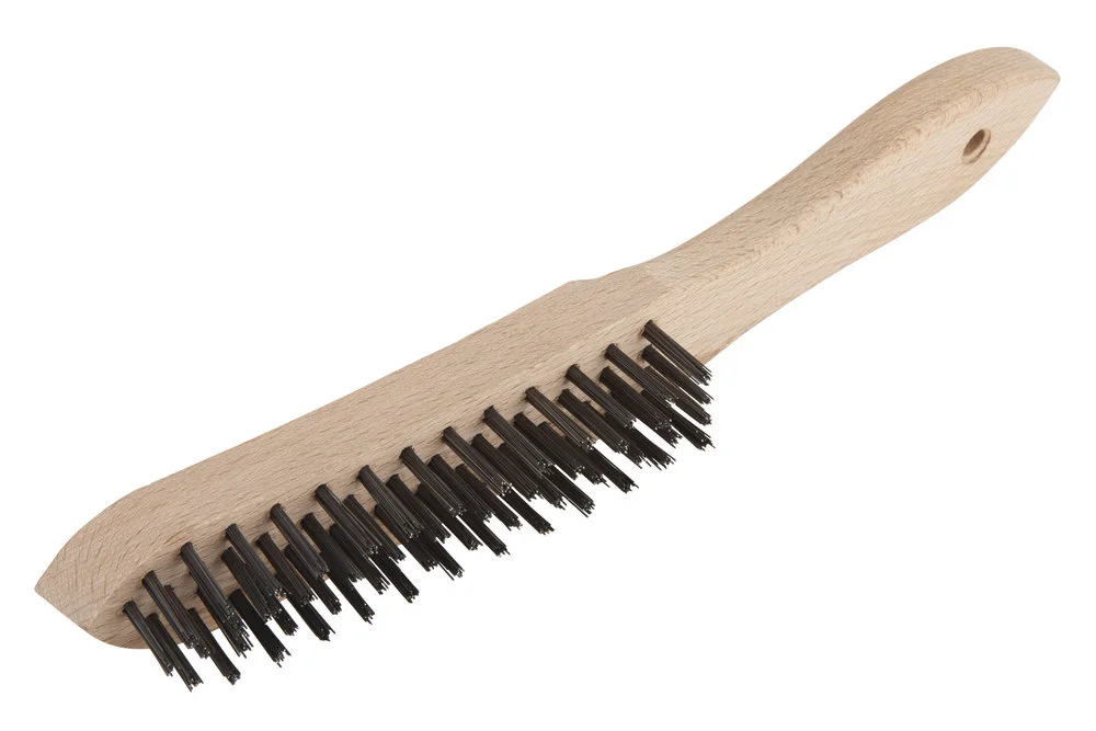 Escova metalica de mão, aço, cabo de plastico 272.