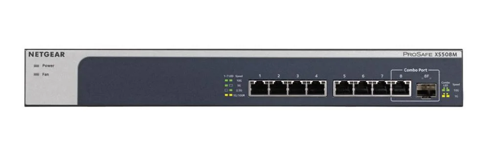 Netgear Xs508m Unmanaged 10g Ethernet (100/1000/10000) Grey  Silver