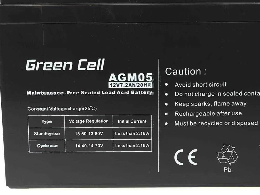 Green Cell Agm05 Ups Battery Sealed Lead Acid (Vrla) 12 V 7.2 Ah