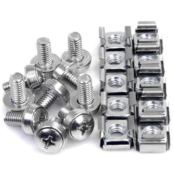 Startech.Com M6 Screws And Cage Nuts - 50 Pack - M6 Mounting Screws And Cage Nuts For Server Rack An