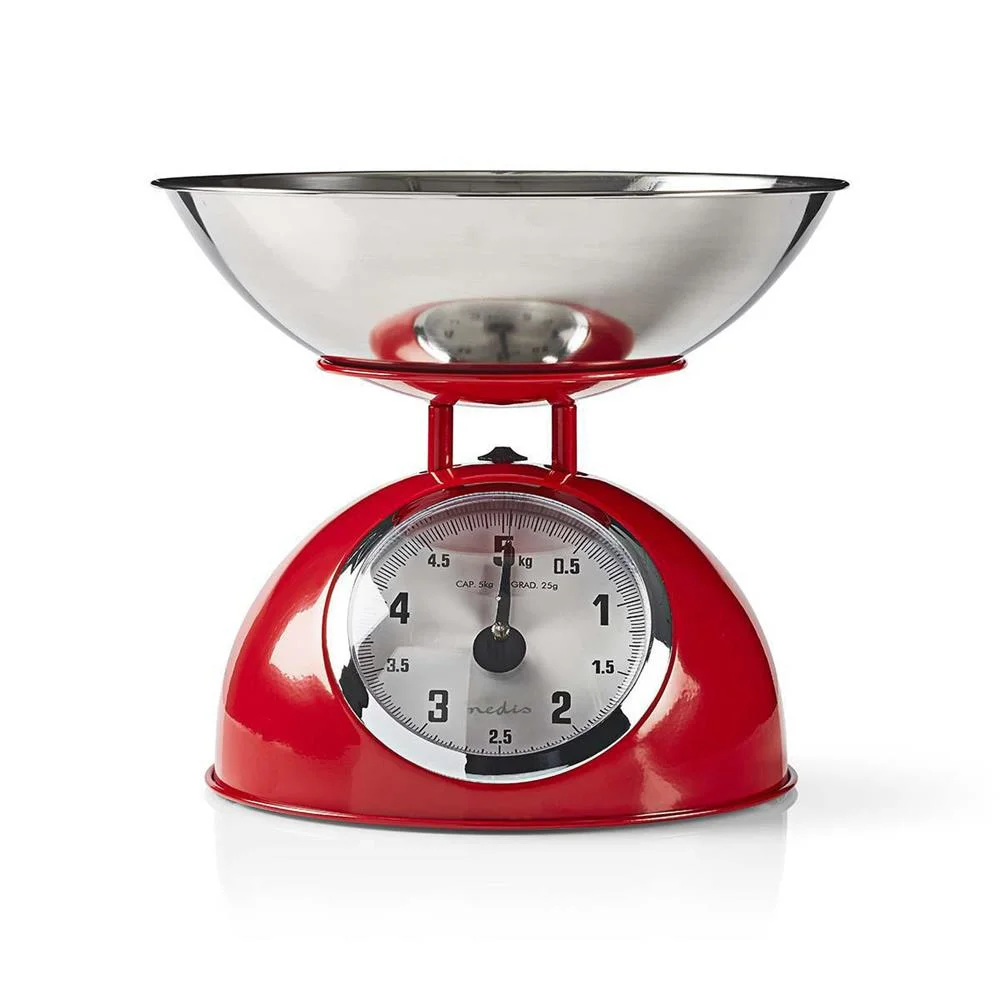 Escala Retro Kitchen Analógico Metal Vermel.