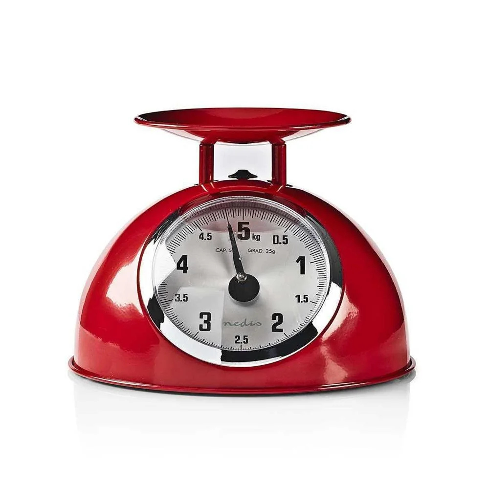 Escala Retro Kitchen Analógico Metal Vermel.