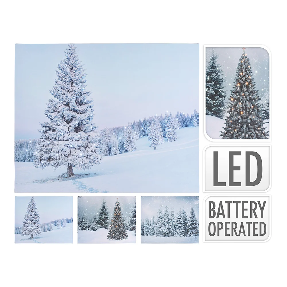 Quadro decoratico com led 50x40 modelo arvores 5