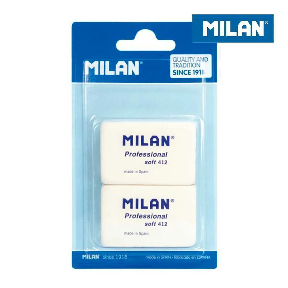 Blister de 2 Borrachas Soft 412 Profissional Milan
