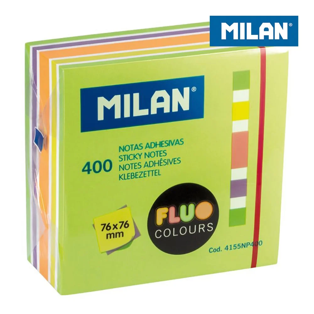 Bloque 400 Notas Adesivas Cores Fluor 76x76 Mm Mi.