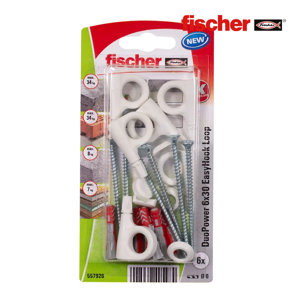 Blister 6 Pitões Fechado Dupower Easyhook 8x40 55.