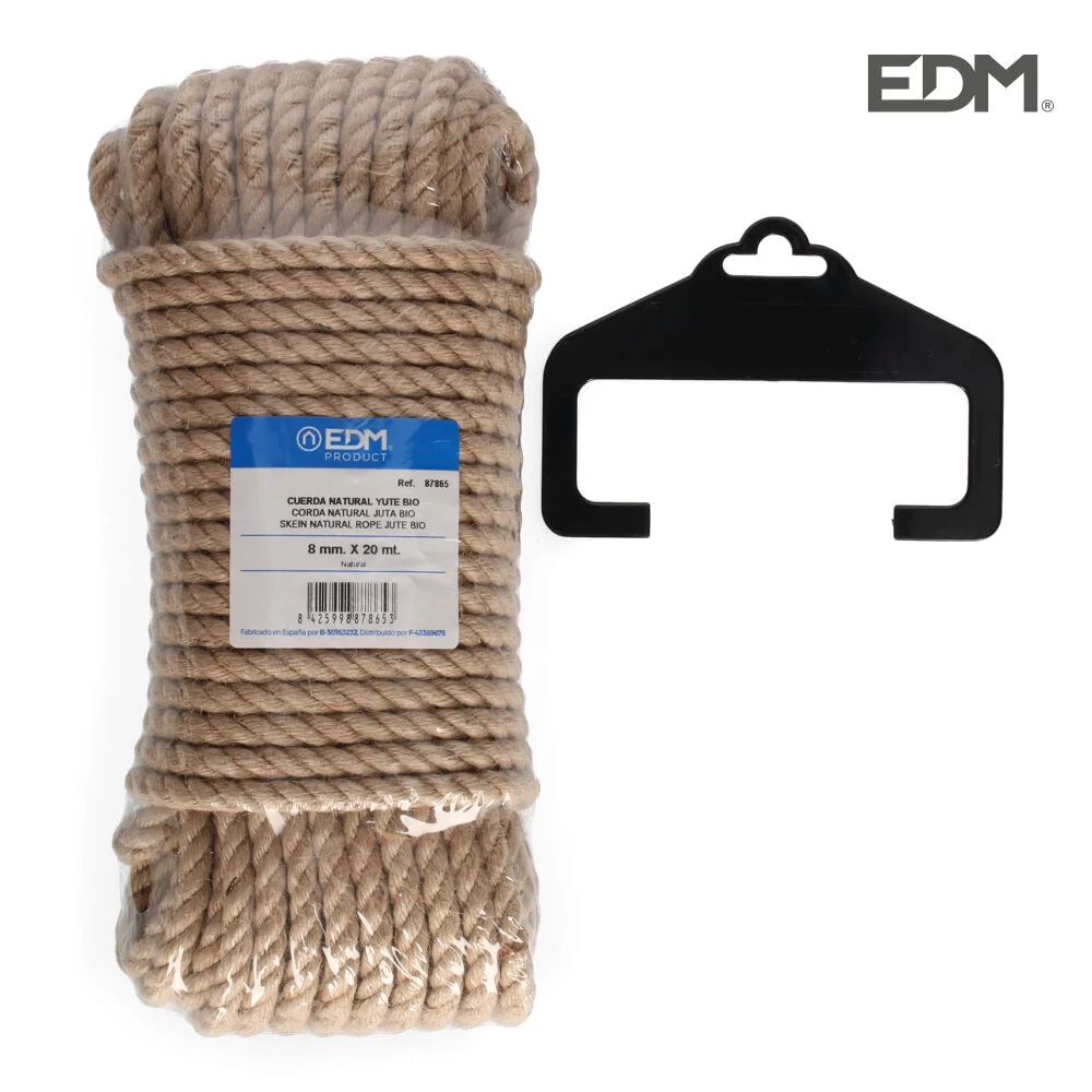 Rolo 20m. corda natural juta bio. 3 cabos. calibr.