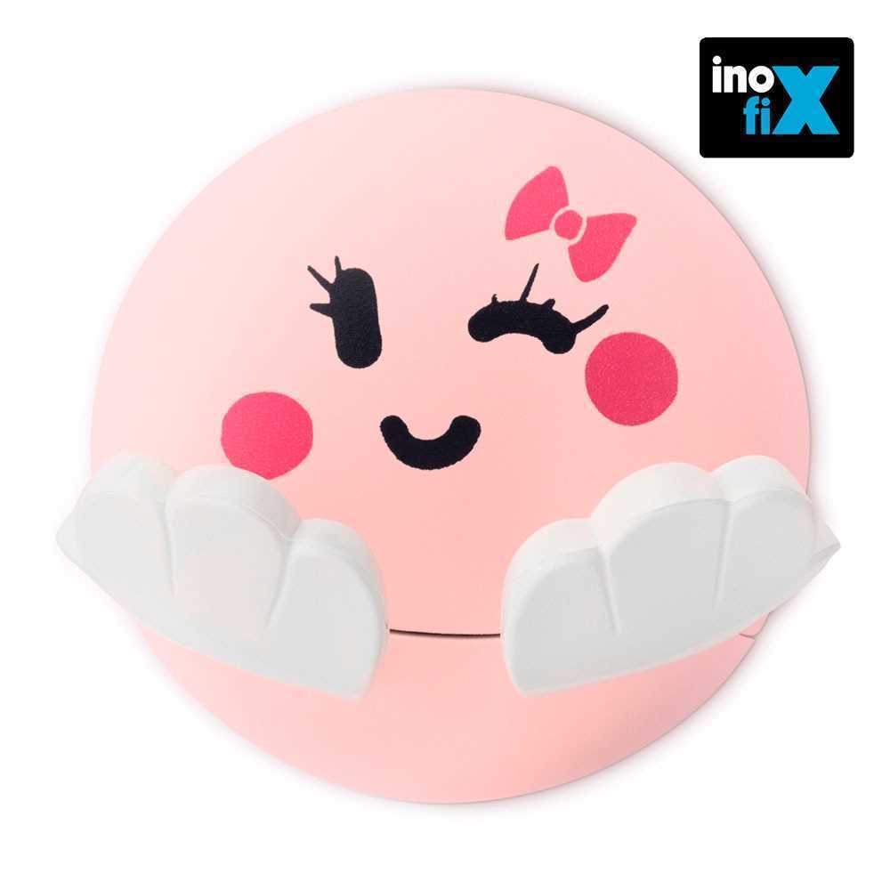 Cabide Infantil Adesivo Modelo Cara Rosa Inofix