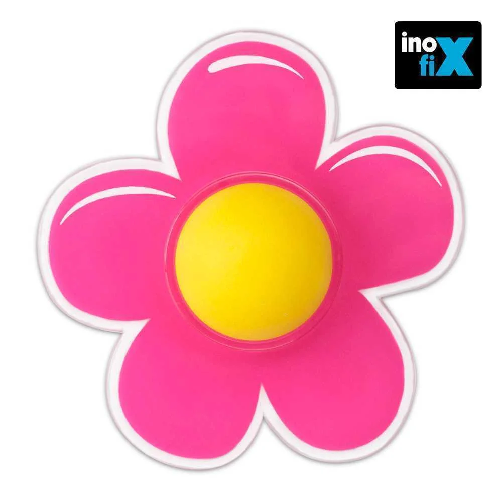 Batente de parede adesivo modelo flor rosa inofix