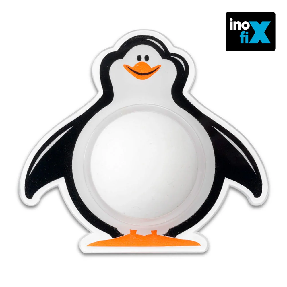 Batente de parede adesivo modelo pinguin branco i.