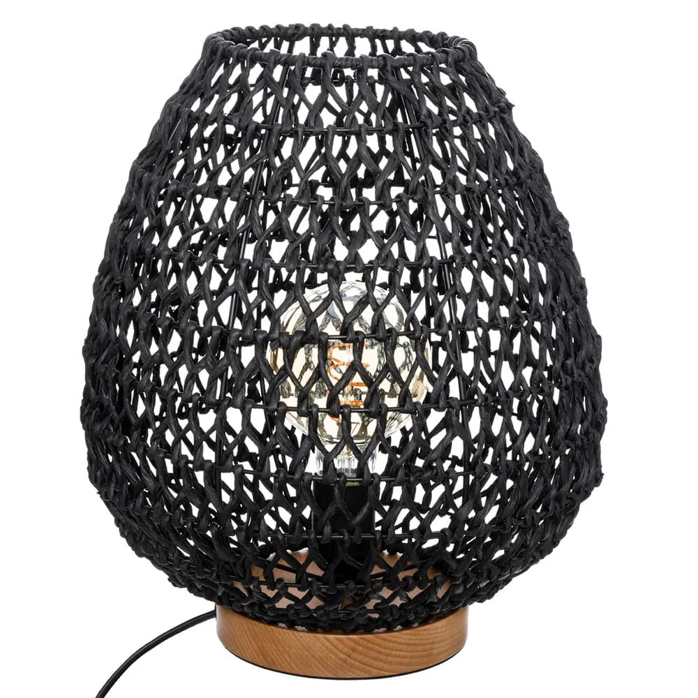 Candeeiro de mesa cor preto e27 cole&ccedil;&atilde;o tresse .