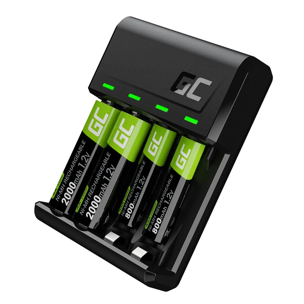 Set Charger Green Cell Gc Vitalcharger And Batter.