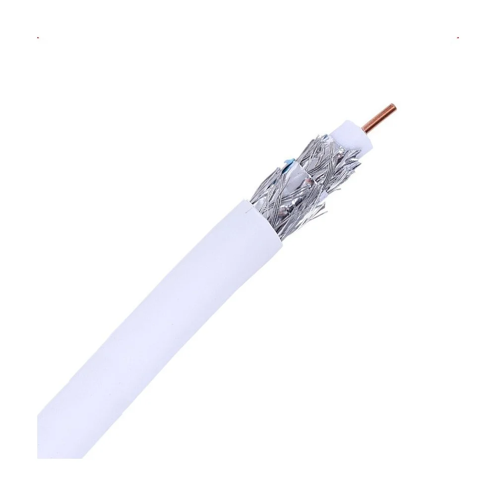 Cabo Coaxial Rg6 Branco 100m