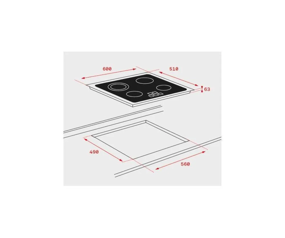 Placa vitrocerâmica Teka TZ6320 60 cm