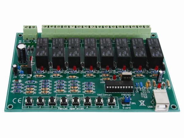 Placa Usb Relé de 8 Canais