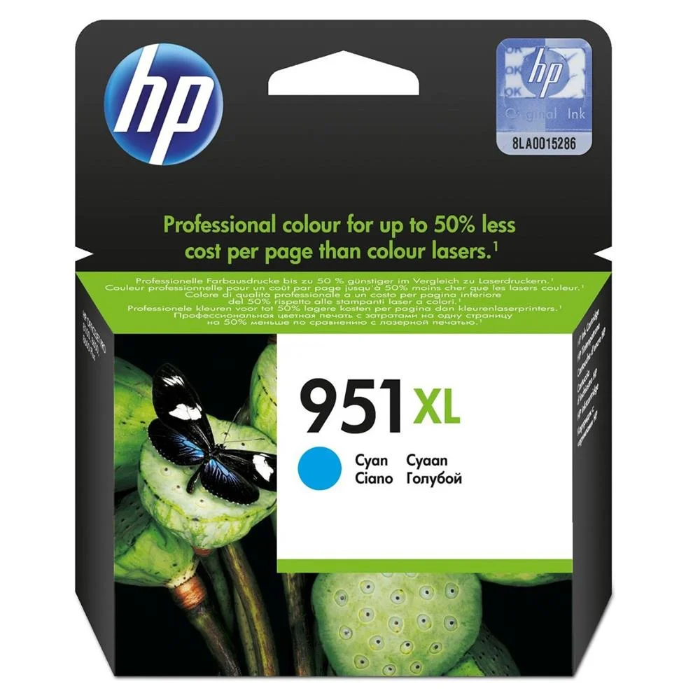 Tinteiro Hp Original 951xl Ciano de Elevado Rendimento