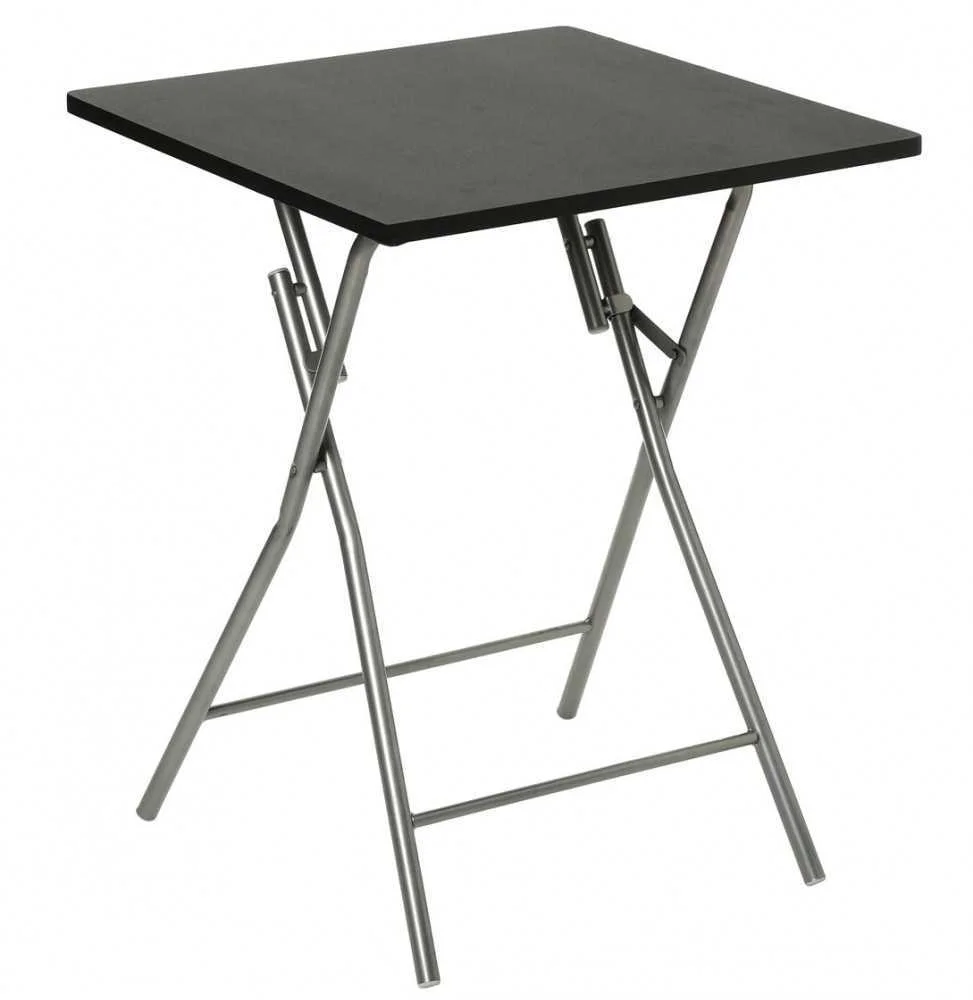 Mesa Dobrável Preta  60x60x75cm