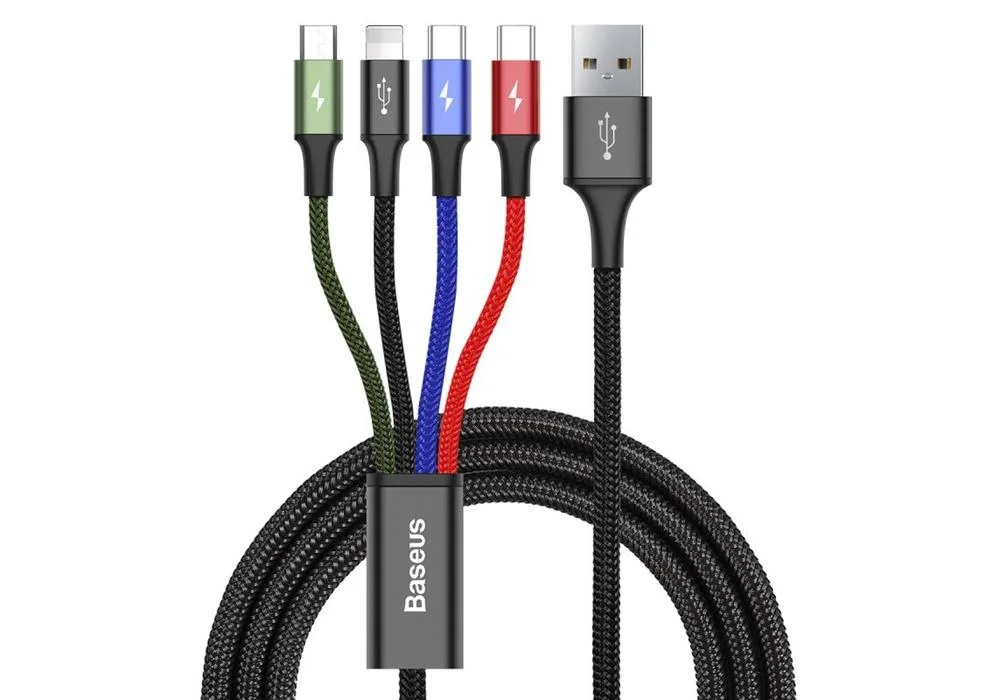 Cabo Usb a Macho -> Lightning + Micro-Usb B + Usb C 1,2 Mts - Baseus