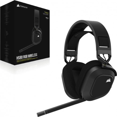 Auscultadores HS80 RGB Wireless Carbon - CORSAIR