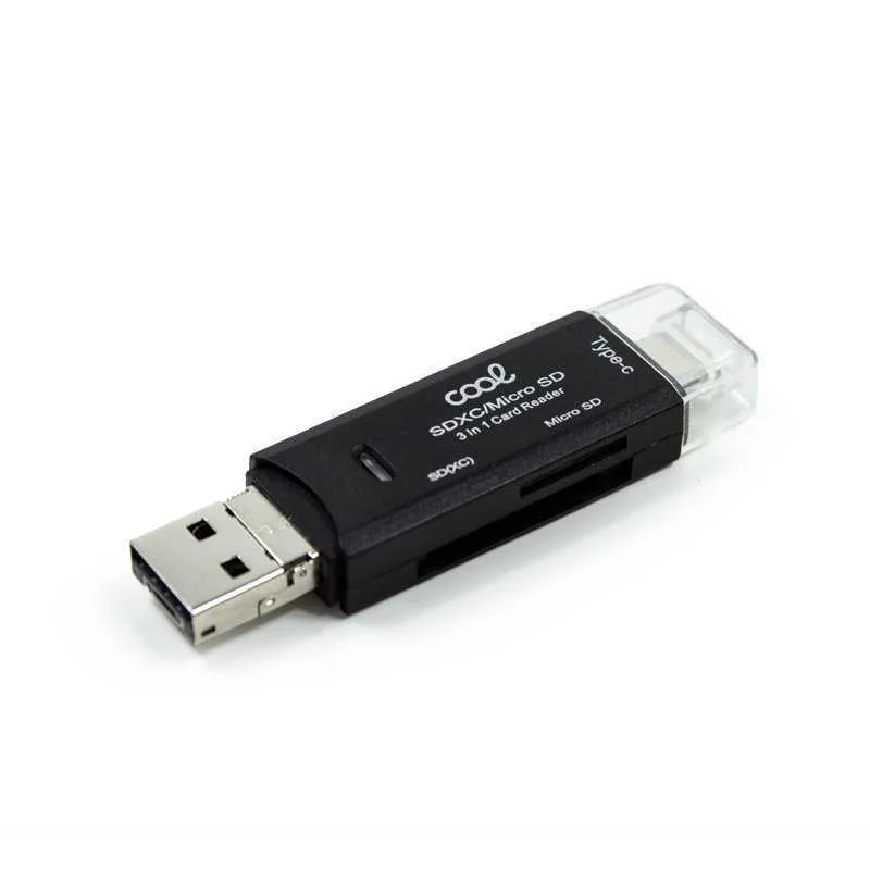 Leitor de Cartão de Memória Universal Cool 3 em 1 (Tipo C / Micro Usb / Usb)
