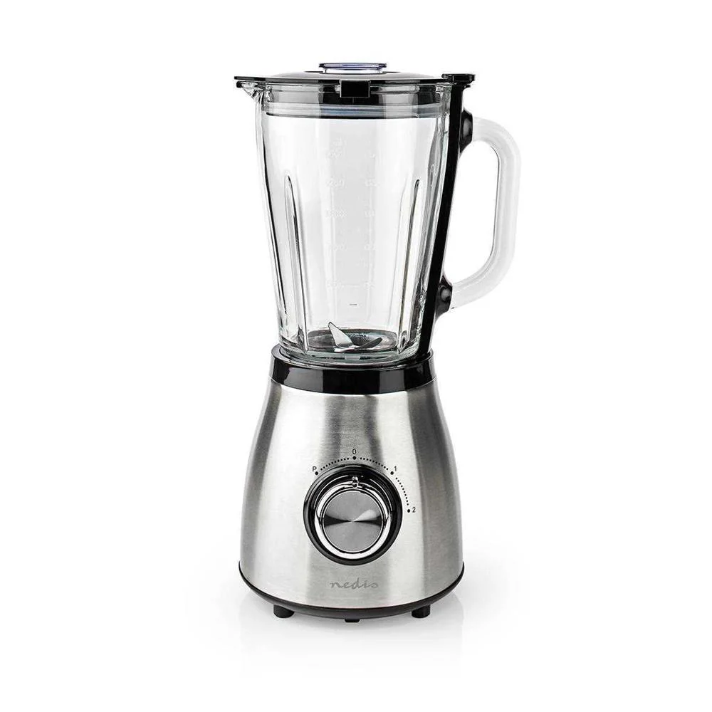 Batidora de Vaso | 800 W | 1.5 L | Cristal | 2 Ajustes de Velocidad | Negro / Plata