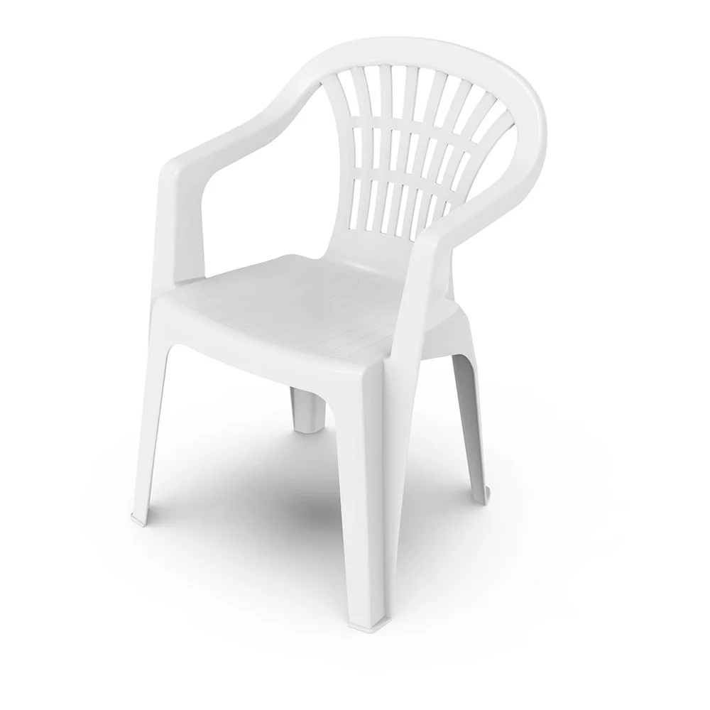 Cadeira Empilhável Encosto Baixo Branco 56x54x80c.