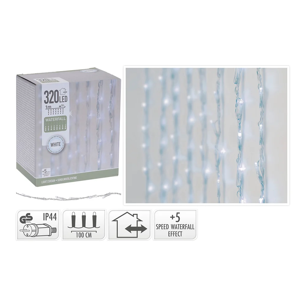 Cortina 320 Leds Branco Frio com 5 Funções LED 10.