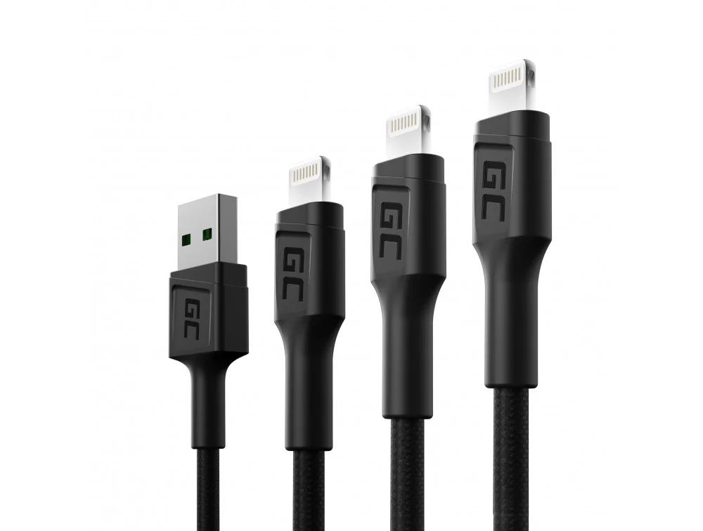 Pack de 3 X Cabos Usb - Lightning 30cm-120cm-200cm