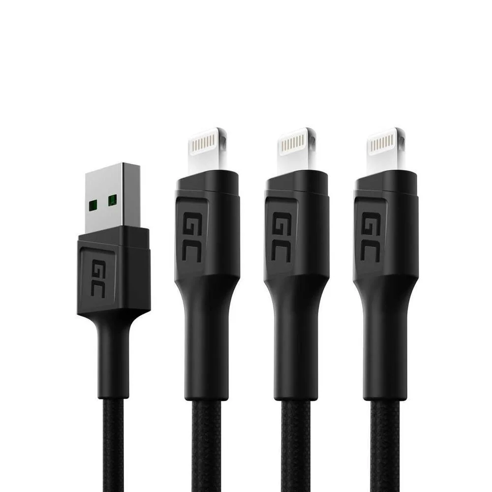 Pack 3 X Cabos Usb - Lightning 120cm P/  Iphone