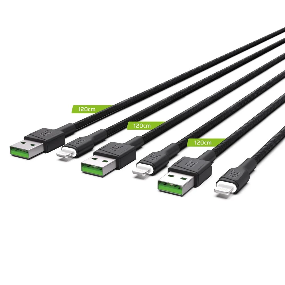 Pack 3 X Cabos Usb - Lightning 120cm P/  Iphone