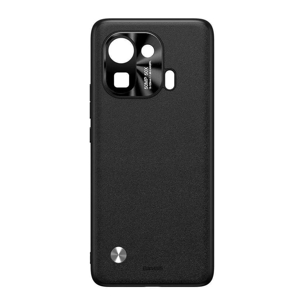 Capa de Pele Preta Para Xiaomi Mi 11 Pro