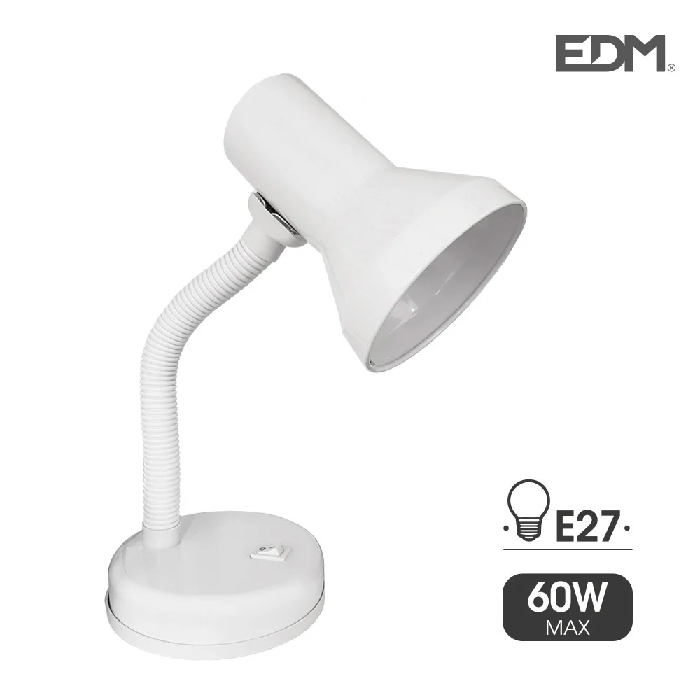 Candeeiro de Mesa Modelo London E27 60w Cor Branco Edm