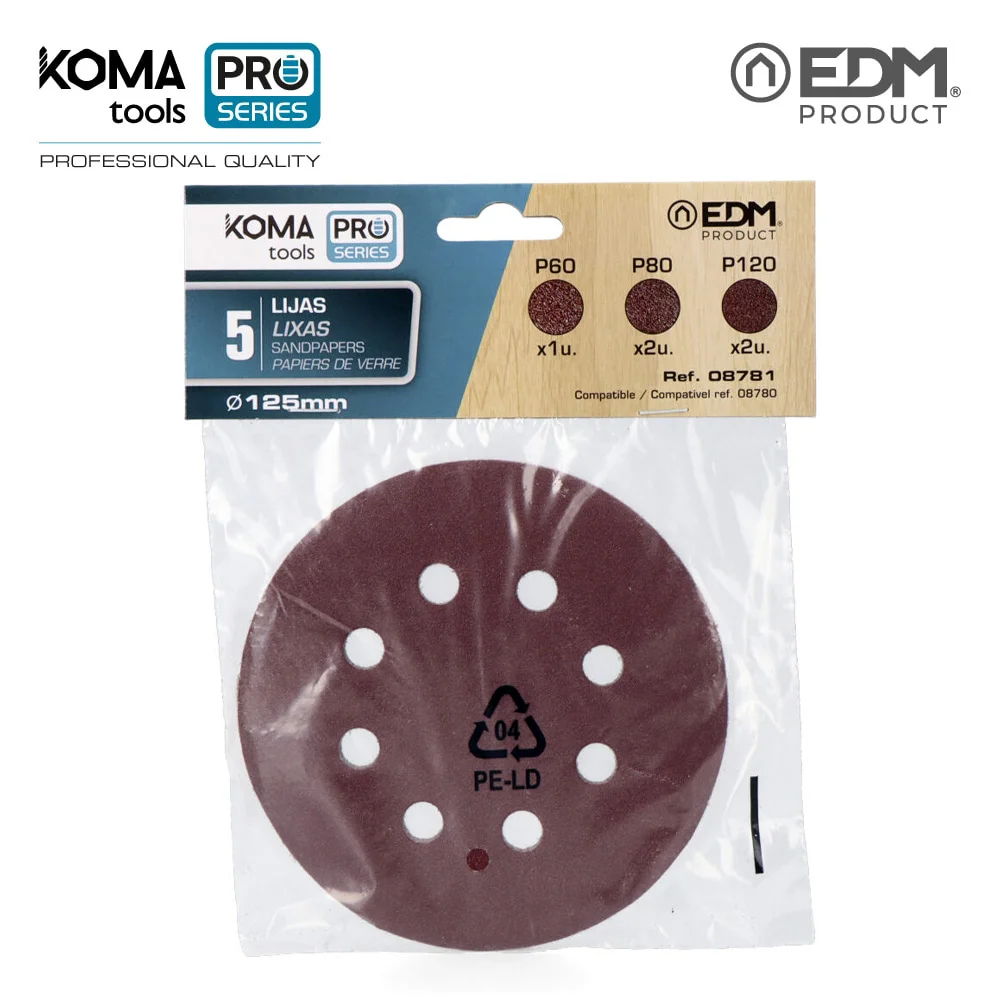 Kit 5 Lixas Sobresselente Para 08780 Koma Tools