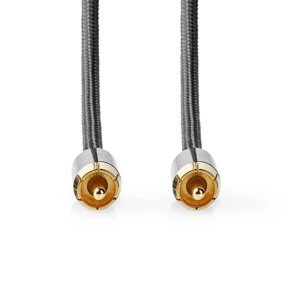 Cabo Do Subwoofer Rca Macho - Rca Macho Cinza.