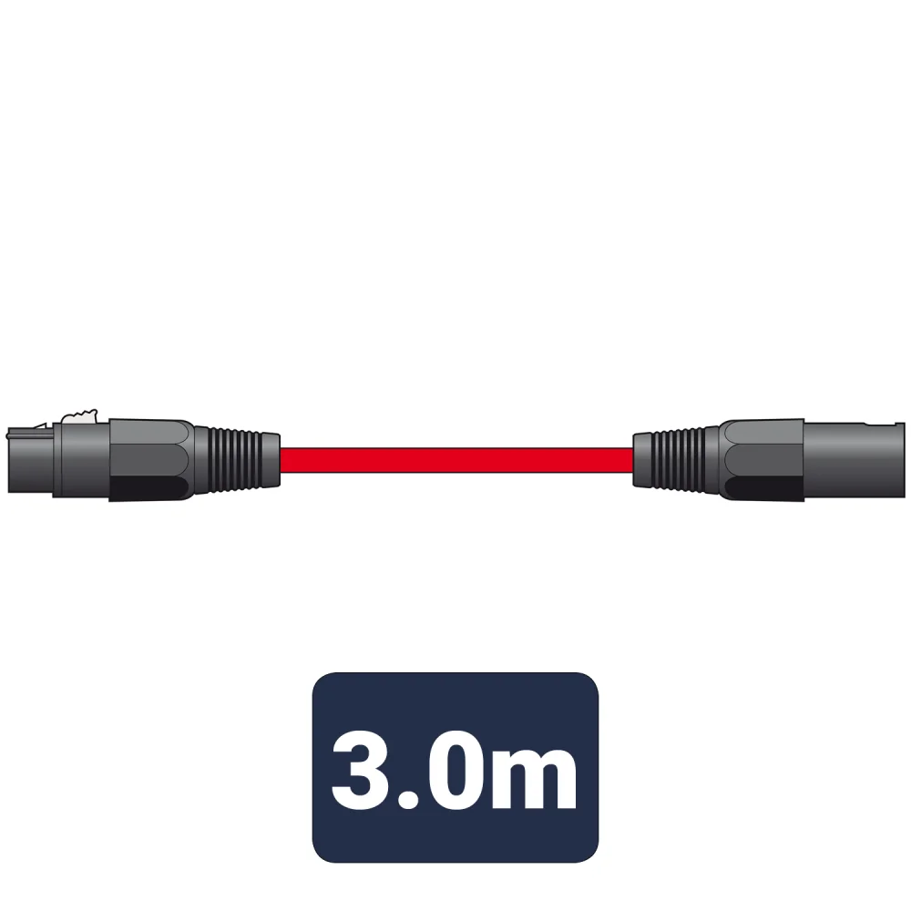 Classic Microphone Lead Xlr Female - Male 3.0m Red