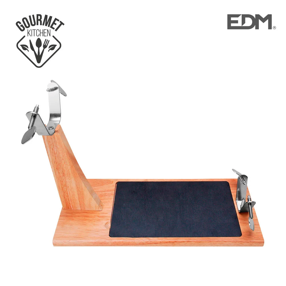 Madeira de Borracha Suporte de Presunto Top Line com Base Ceramica Edm