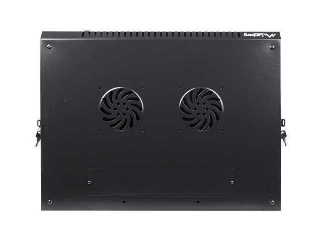 Lanberg Wall-Mounted Installation Rack Cabinet 19'' 12u 600x450mm Black (Glass Door)