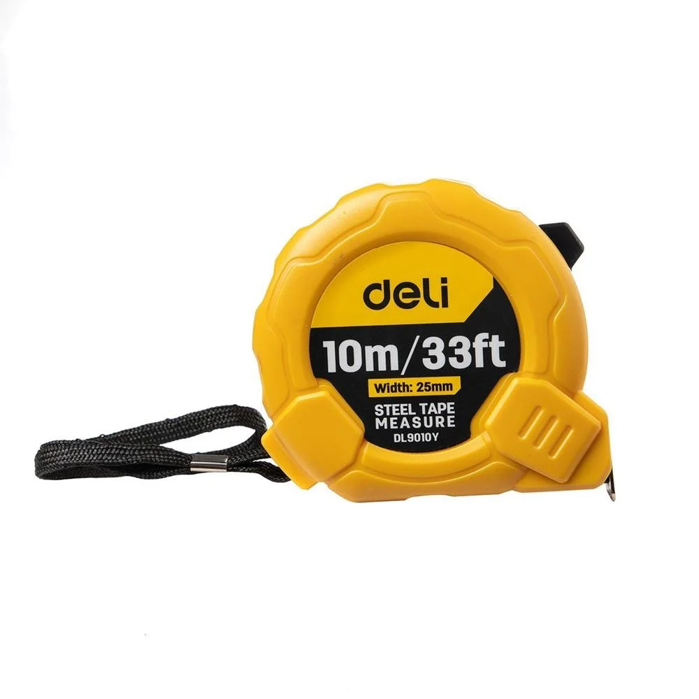 Fita Métrica de Aço 10m/25mm (Amarelo) - Deli