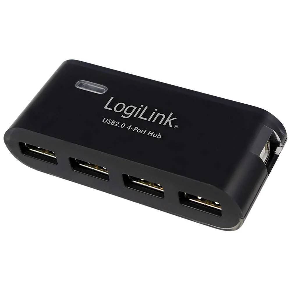 Hub Usb 2.0 de 4 Portas, Preto - com Alimentador .